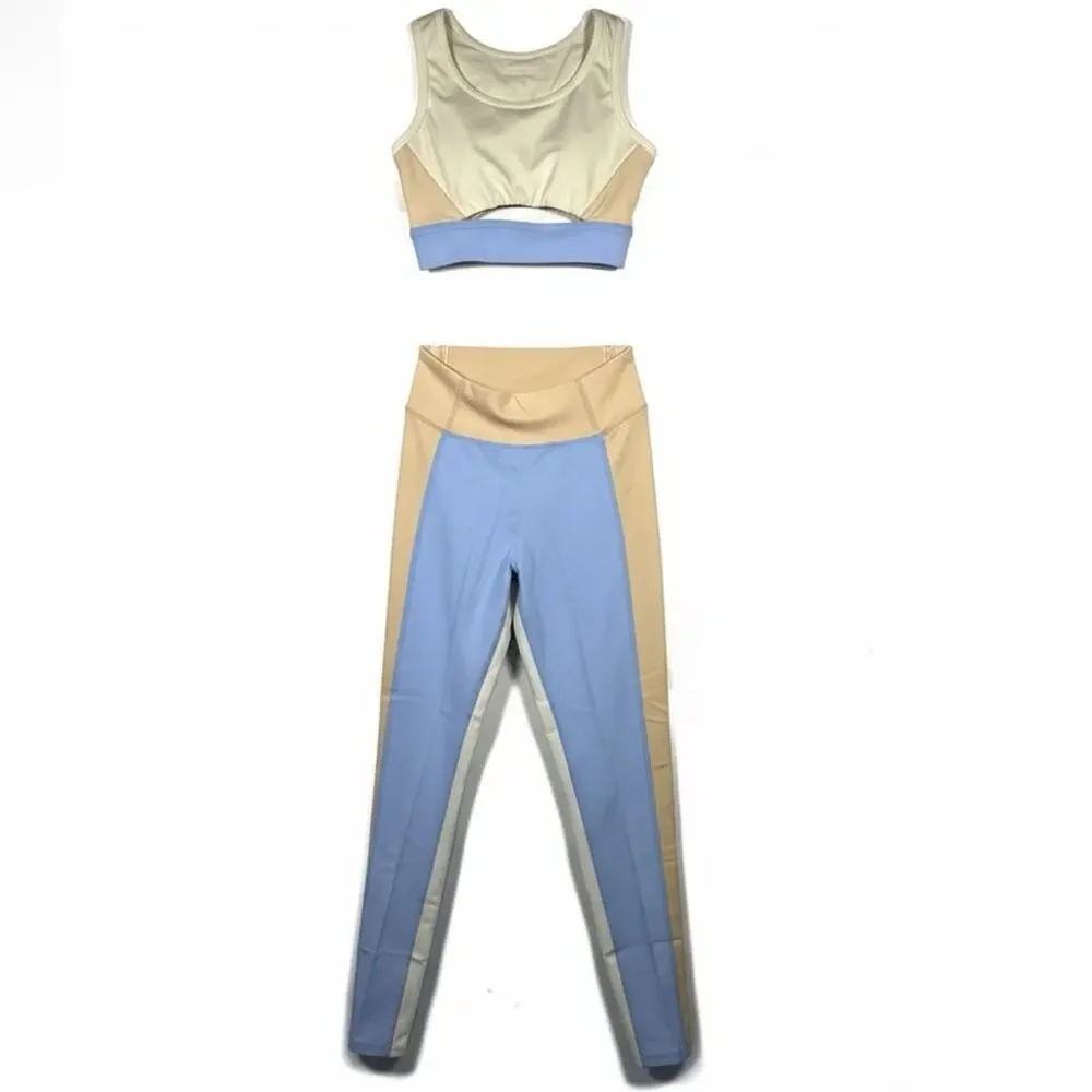 Lumi Collective Color Block Activewear Set Sports Bra and Leggings youth child